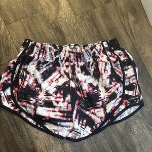 Calvin Klein Women's Abstract Black and Pink Athletic Shorts